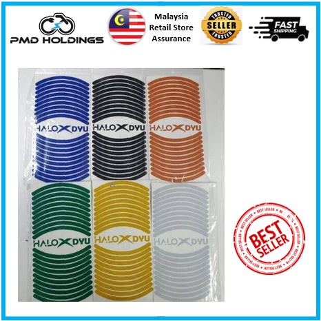 Stiker Reflektif Roda Skuter Elektrik-HALO X DYU ขอบล้อสติกเกอร์สะท้อนแสงสําหรับ DYU FIIDO AM-GTR TE