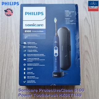 Philips® Sonicare ProtectiveClean 6100 Power Toothbrush, Navy Blue รุ่น HX6871/49 ฟิลิปส์ แปรงสีฟันไฟฟ้า