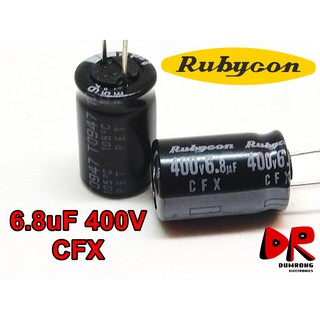 (10 ชิ้น) 6.8uF 400V capacitor ตัวเก็บประจุ Rubycon CFX long life 5000 hours