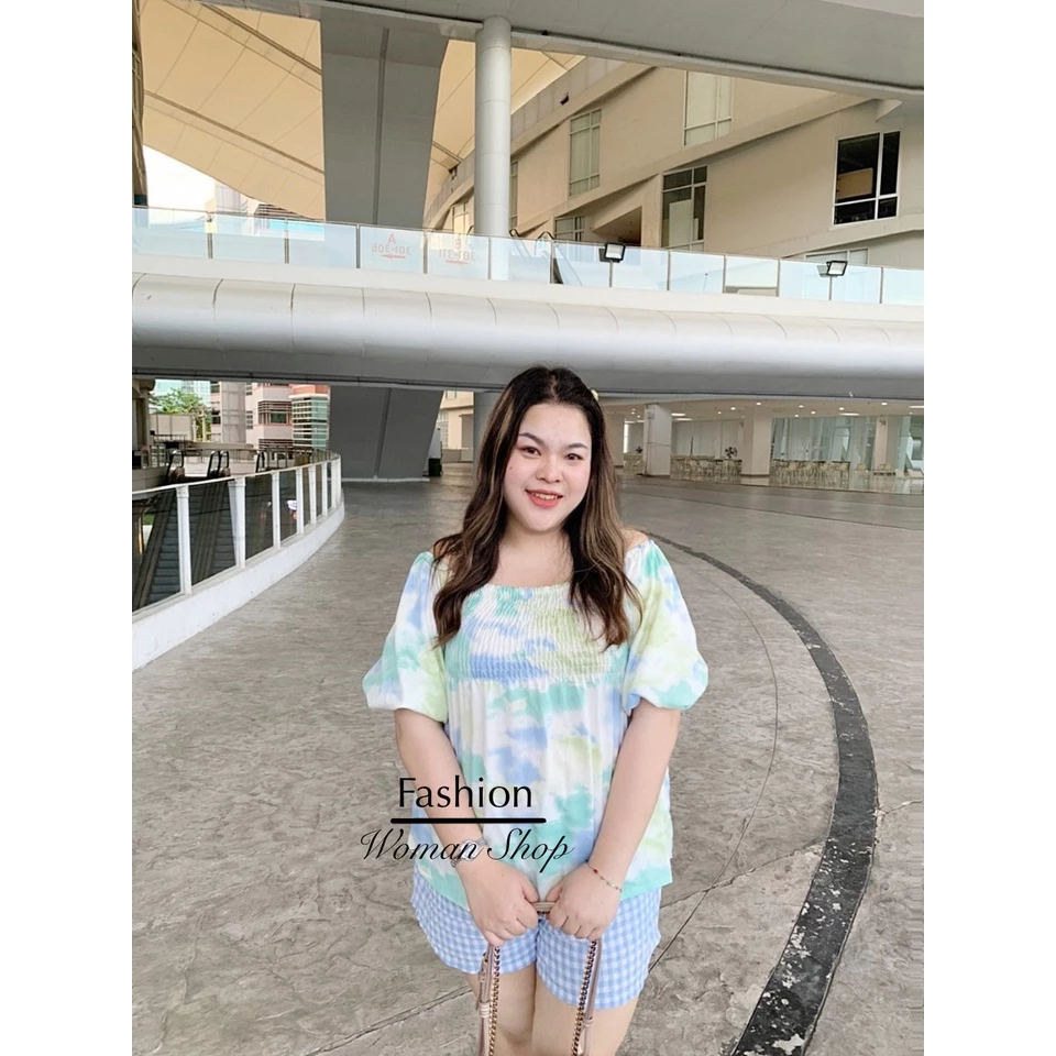 BB14 เสื้อสาวอวบ เสื้อผ้าแฟชั่นผู้หญิง แขนสั้นแขนบอลลูน แขนพอง สม็อครอบตัว ลายทาง เสื้อผ้าสาวอวบอ้วน ไซส์ใหญ่ ใส่สบาย thumbnail 8