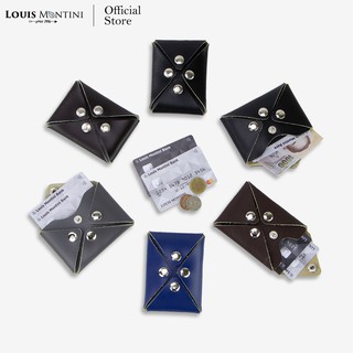 Louis Montini กระเป๋าใส่บัตร หนังวัวแท้ กระเป๋าใส่เหรียญหนังแท้ Credit Card Wallet Card Holder WK10 WK12