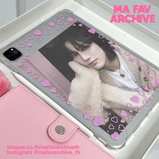 (pre-order สินค้าจากเกาหลี) mafavarchive - heart flutter pink ipad case เคสไอแพดลายหัวใจสีชมพู