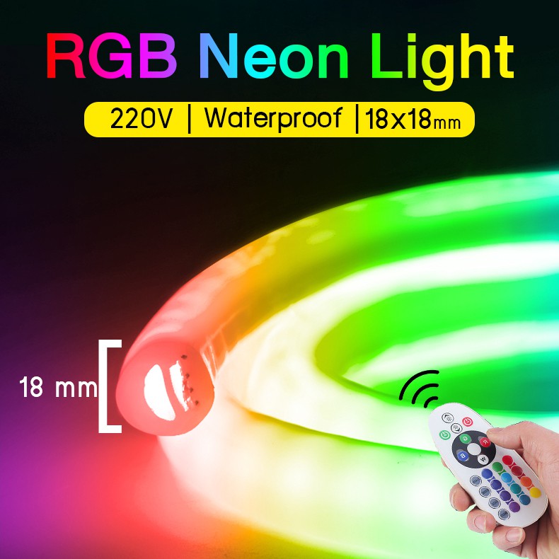 Circular RGB Neon Flex 220V ไฟเส้นนีออน เปลี่ยนสีได้ กันน้ำ แบบทรงกลม สำหรับตกแต่งบ้าน ไฟเส้น led
