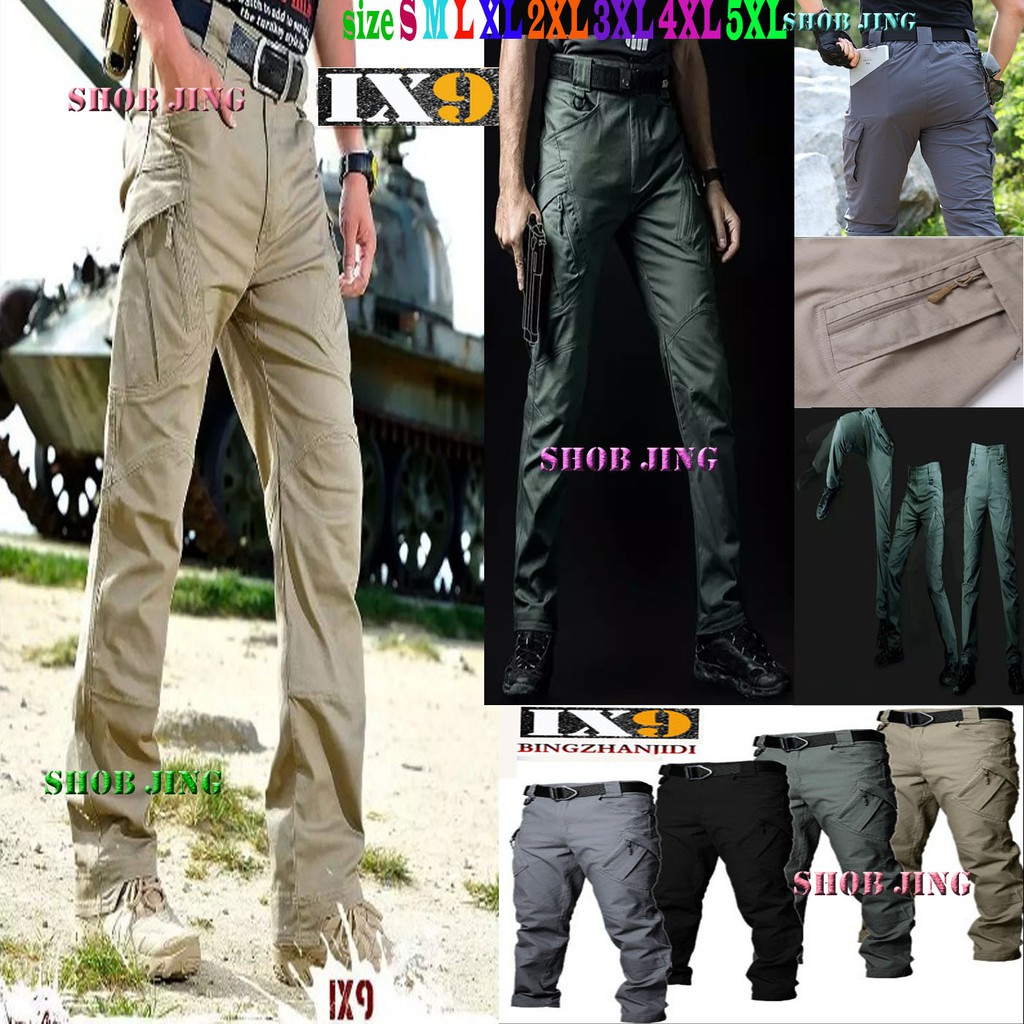 IX9 กางเกงยุทธวิธี IX9Tactical Cargo กางเกงคาร์โก้ คุณภาพสูง ทหาร เดินป่า สนาม ผ้าทอตารางไซส์ S-5XL