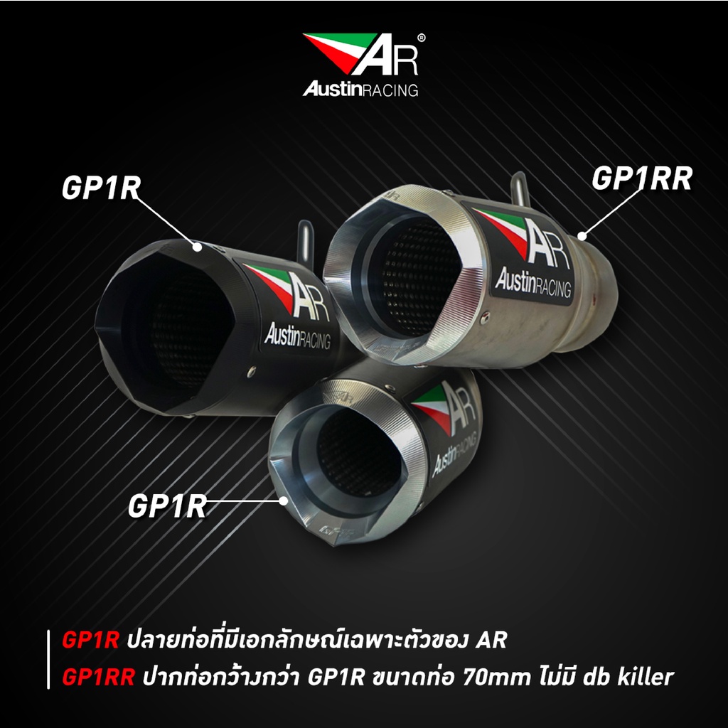Austin Racing ท่อไอเสียสำหรับ  BMW S1000RR 19'+ DE-CAT GP1R BLACK CERAMIC CAN