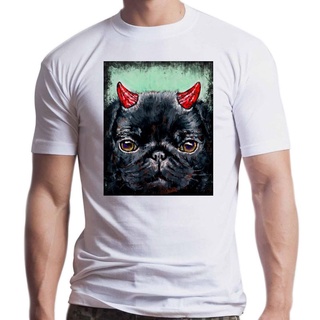 เสื้อแฟชั่นผญ - ผู้ชาย tshirt oversize ใหม่ปีศาจ PUG บ้า s สําหรับผู้ใหญ่เสื้อยืดพิมพ์เสื้อยืดผ้าฝ้