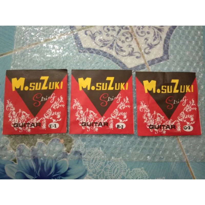 สายพิณ 3 สาย ครบเซท 1-2-3 #Suzuki ของแท้!! ดีดง่าย ไม่เจ็บนิ้ว