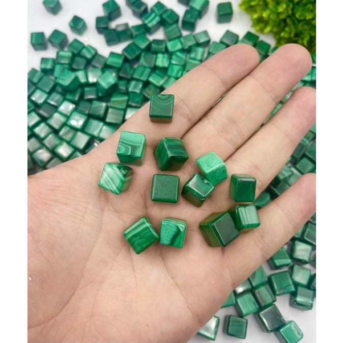 Natural Malachite Cube 10 mm x 10 mm AAA Quality รูปที่ 6