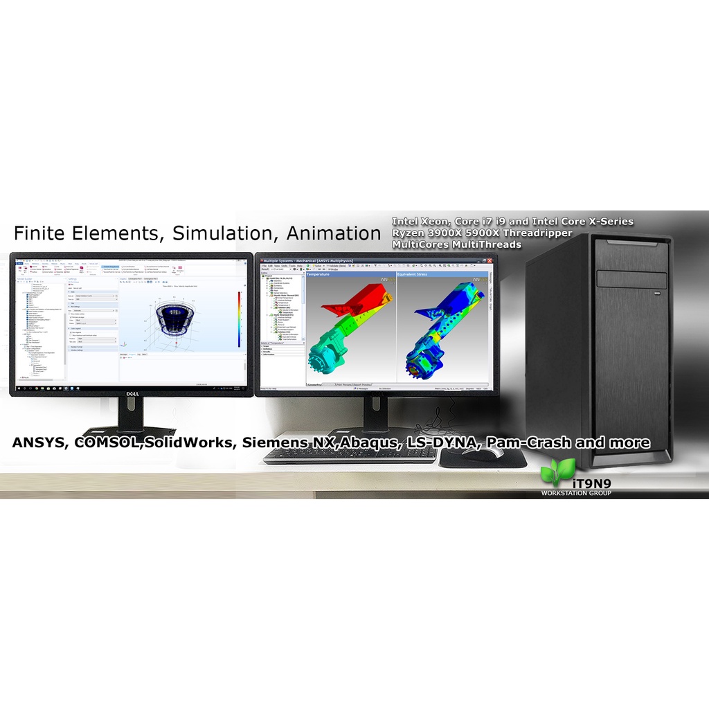 Workstation Ryzen 9 3950X 16Cores 32Threads งานวิศวกรรม สถาปัตยกรรม 2D 3D iMage Processing Finite Si