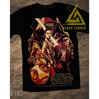 BT 67 Star Wars The Force Awakens เสื้อยืด สีดำ BT Black Timber T-Shirt ผ้าคอตตอน สกรีนลายแน่น S M L XL XXL