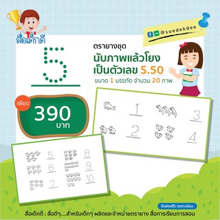 ตรายาง ชุดนับภาพแล้วโยงกับตัวเลข S.50 จำนวน 20 ภาพ