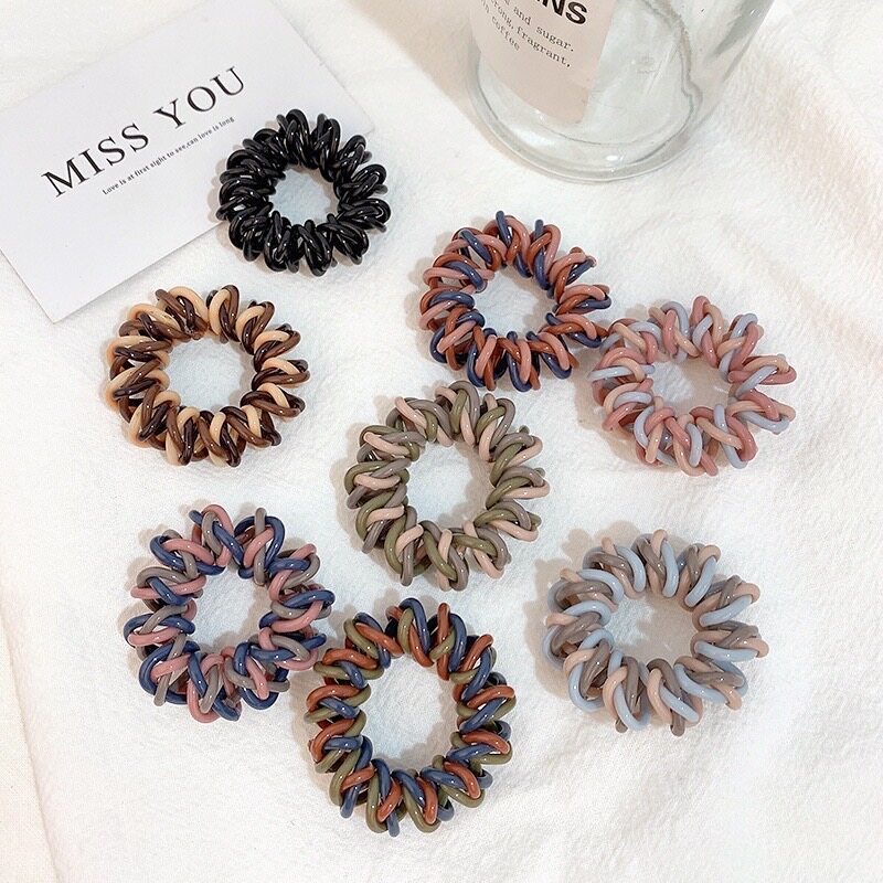 ยางรัดผมแบบถัก ยางรัดผมเกลียว 3สี (W44) ยางรัดผมสไตล์เกาหลี สีพาสเทลน่ารักๆ 1ชิ้น *พร้อมส่ง*