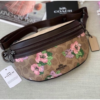 แท้💯%Coach กระเป๋าสะพายคาดอกคาดเอว งานช้อปใหญ่ แท้ ของใหม่ รุ่น Limited flower สวยงามน่ารักมากค่ะ พร้อมส่ง 🌸✨