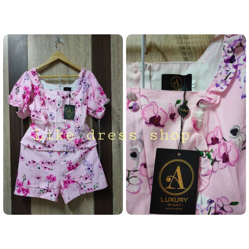 Luxury set ดอกชม L36-30-40 เอวเสื้อ 29' ผ้านิ่ม