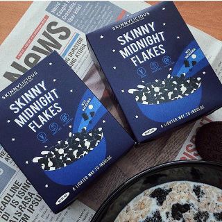 ⚡พร้อมส่งเจ้าแรก!⚡🥣Skinnylicious Midnight Flakes ซีเรียล vegan รสคุกกี้แอนด์ครีม