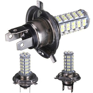 หลอดไฟ โคมไฟตัดหมอก ติดหน้ารถยนต์ สว่างพิเศษ LED H4 68SMD 310LM