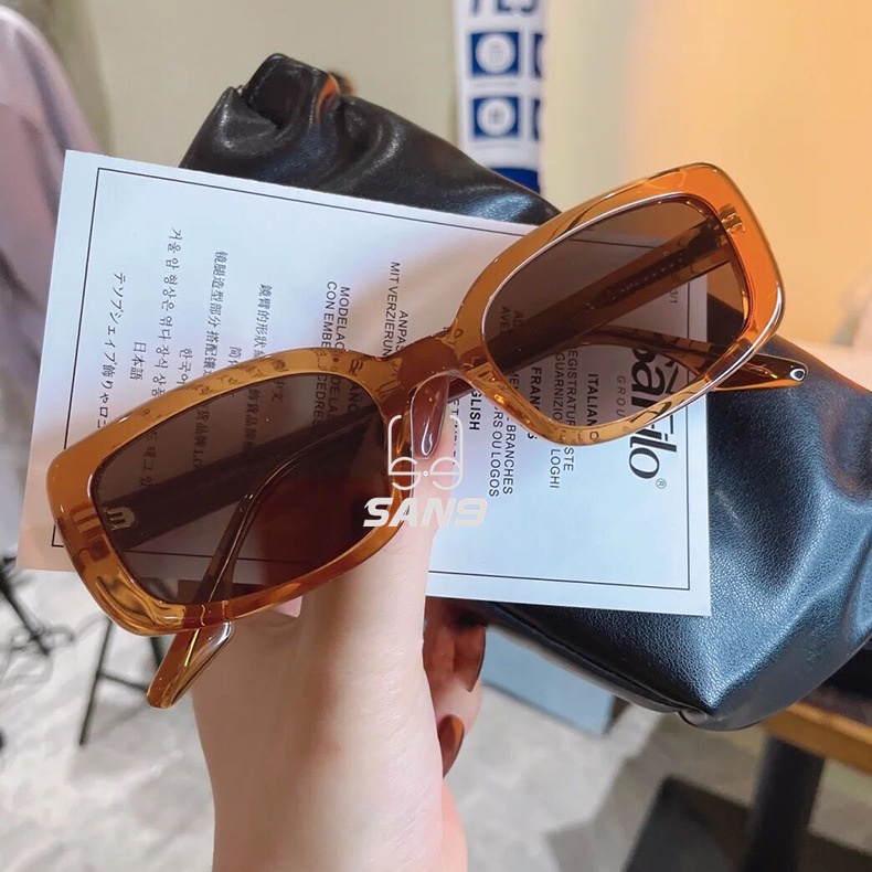 【Ready Stock】COD (San9)  Small Frame Brown Color Sunglasses Female Korean Retro UV400