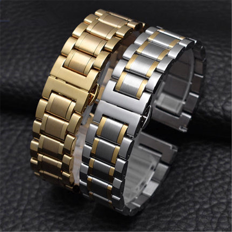 Stainless Steel Watch Strap Wristwatch Band Wrist Strap Replacement Bracelet 14 16 17 18 19 20 22 24mm(Without connector) #8
