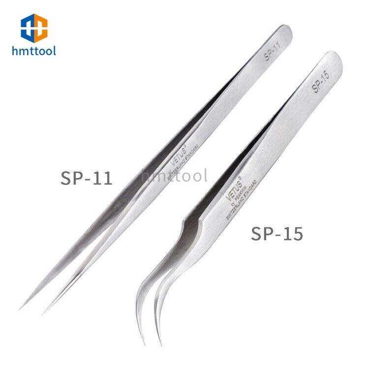Vetus SP-11 SP-15 Anti-Static Antimagnetic แหนบสแตนเลสสําหรับซ่อมโทรศัพท์มือถืออิเล็กทรอนิกส์ชุดเครื่องมือ