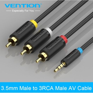 Vention(BCBB) Brand Cable 3.5mm To 3 RCA Audio Cable Adapter  High Quality Male To Male Jack(1.5เมตร,2เมตร)