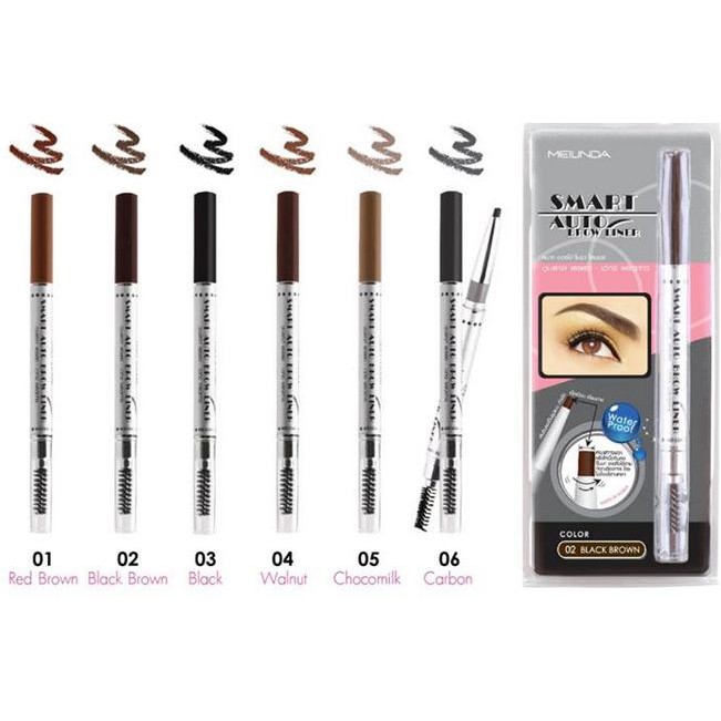 Mei Linda Eye Brow Liner ของแท้ ดินสอเขียนคิ้วพร้อมแปรง เมลินดา Smart Auto สมาร์ท ออโต้ กันน้ำ ติดทน