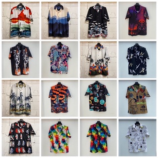 2XL-4XL ไซส์ใหญ่ เสื้อฮาวาย hawaii เนื้อผ้าซาตินอิตาลี่💯%ผ้านิ่มใส่สบายไม่ต้องรีดก็เรียบ ไม่ร้อน ใส่ได้ทั้งชายและหญิง