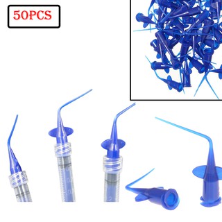 50Pcs Teeth Whitening Dental Irrigation Tips Blue Dental Disposable Syringe Tip Dental Irrigation Tips For Dentist