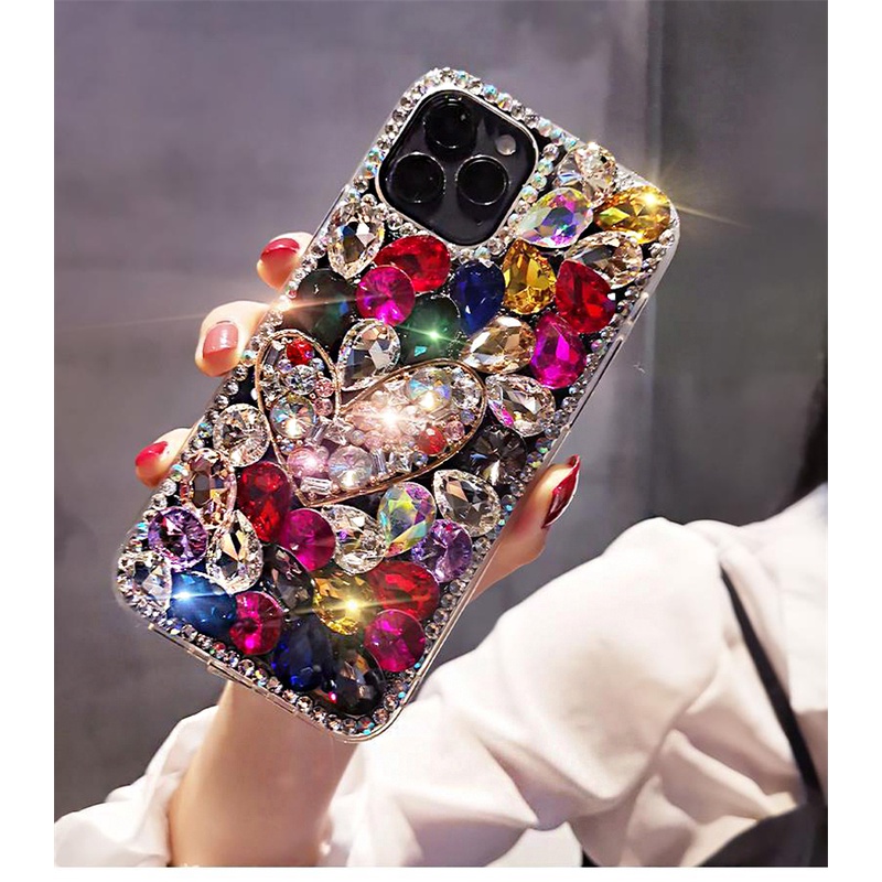 Luxury Glitter Rhinestone Phone Cases For Xiaomi Redmi Note 10 Note 9 5G Note 8 Pro Note7 360 Full Protection Diamond Ca
