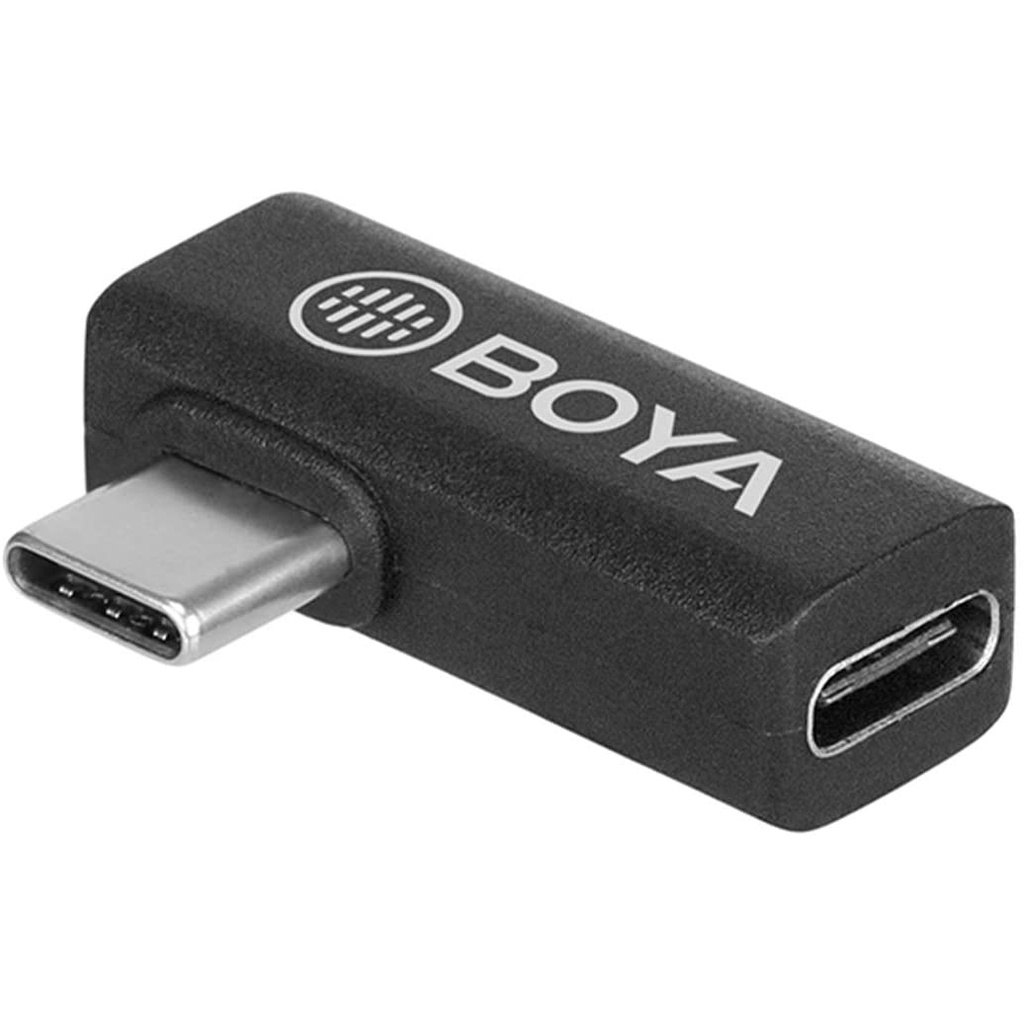 USB C Right Angle Adapter, BOYA BY-K5 90 Degree USB C to USB Type-C Male to Female Adapter for Lapto