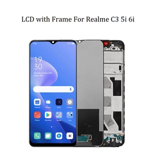 อะไหล่หน้าจอสัมผัส LCD พร้อมกรอบ สําหรับ Realme 5i 6i Realme C3