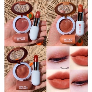 ⚡FLASH SALE⚡♡พร้อมส่ง Nee Cara N402 อายแชโดว์ดินน้ำมัน + ลิปสติกเนื้อแมท โทนส้มอิฐ