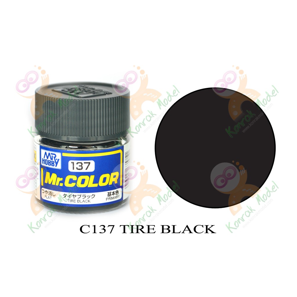 สีสูตรทินเนอร์ Mr.hobby Mr.color C137 Tire Black Flat 10ml