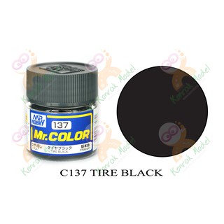 สีสูตรทินเนอร์ Mr.hobby Mr.color C137 Tire Black Flat 10ml