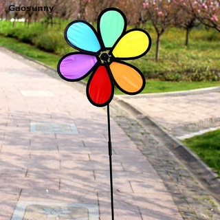 Gaosunny ใหม่ กังหันลม ลายดอกเดซี่ สีรุ้ง หลากสีสัน สําหรับตกแต่งสวน กลางแจ้ง Th