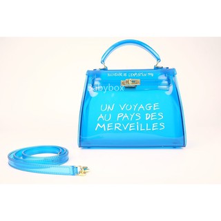 Jelly Kelly Bag กระเป๋าเจลลี่เคลลี่ กระเป๋าซิลิโคนจากเกาหลี สีฟ้า พร้อมส่ง