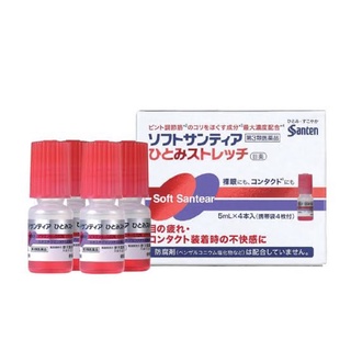 (4 ขวด) Soft Santear Hitomi Stretch น้ำตาเทียมไร้สารกันบูดพร้อมวิตามิน ขนาด 5ml*4ขวด