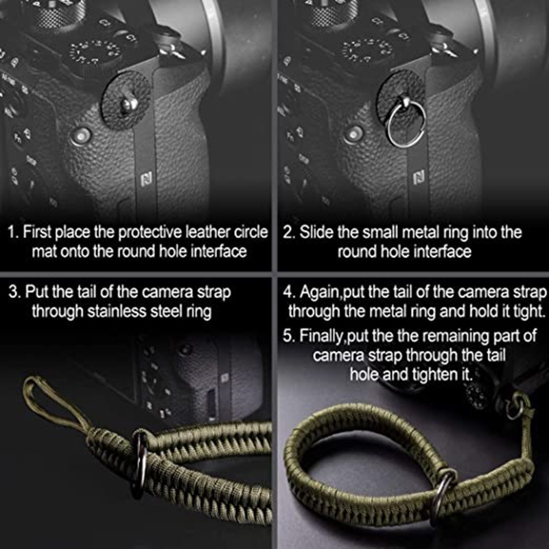 Cutep ปรับ Strong กล้องข้อมือ Lanyard สายคล้อง Grip สายสานสําหรับกล้อง DSLR