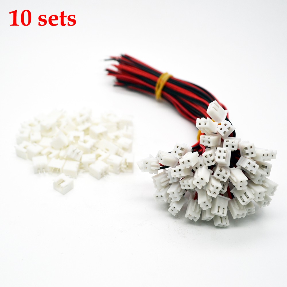 ชิ้นส่วนอิเล็กทรอนิกส์ 10 ชุด 26Awg Jst Xh2 . 54 2 Pin Konektor Kabel Plug 100 มม .