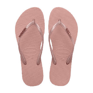HAVAIANAS รองเท้าแตะผู้หญิง Slim Logo Metallic Flip Flops - Pink รุ่น 41198759458PIXX (รองเท้าแตะ รองเท้าผู้หญิง รองเท้าแตะหญิง)