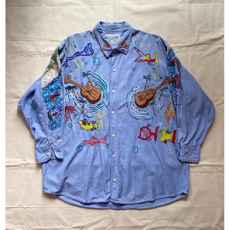 psychedelicshirt เสื้อปักมืออินเดีย size : ไหล่  19” รอบอก 24” แขนยาว 18” งานปักทั้งตัว