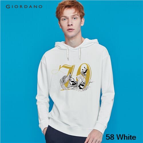 GIORDANO UNISEX Printed drawstring hoodie 91099599