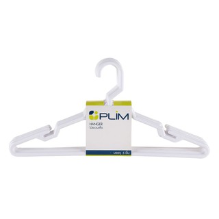 ไม้แขวนเสื้อ ไม้แขวนเสื้อ AA747P ขาว PLIM (1x6) อุปกรณ์ตากผ้า ของใช้ภายในบ้าน CLOTHES HANGER AA747P WHITE PLIM PACK6