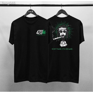 ℗✶เสื้อยืด PBM Distro 420 Dont Panic Combed Cotton 30S / เสื้อ เสื้อยืดผู้ชายสกรีนด้านหน้าด้านหลัง