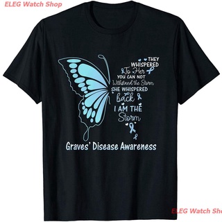 เสื้อยืดกีฬา Graves Disease I Am The Storm T-Shirt Mothers Day Unisex DIY Printed T-Shirt 100% Cotton Tee Short Sleeve