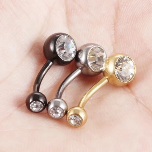 จิวสะดือ เพชรกลม 💎💎 ราคาถูก 💎💎 🇹🇭ส่งจากไทย ส่งเร็วส่งไว🇹🇭ประดับเพชรหลายสี วัสดุสแตนเลสแท้ เหมาะสำหรับคนแพ้ง่าย - รูปที่ 3