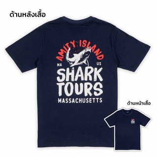 เสื้อยืดผ้าฝ้ายพิมพ์ลายขายดี Universal Studios Men Jaws Shark Tours T-Shirt - เสื้อผู้ชายยูนิเวอร์แซล สตูดิโอ ลายจอว์สฉล