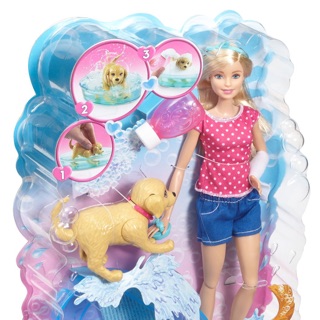 Barbie Splish Splash Pup Playset ตุ๊กตาบาร์บี้ ชุดเซ็ตอาบน้ำสัตว์เลี้ยง