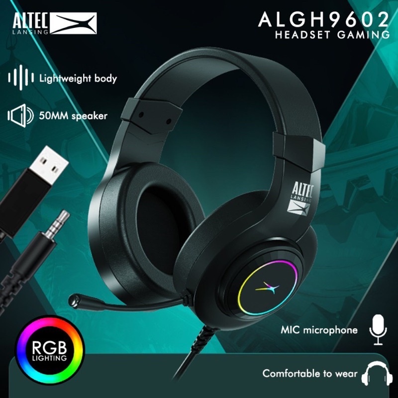 หูฟังเกมส์มิ่ง AlTEC Lansing รุ่น ALGH 9602 ชุดหูฟังสําหรับเล่นเกมรอบทิศทาง 3.5 มม