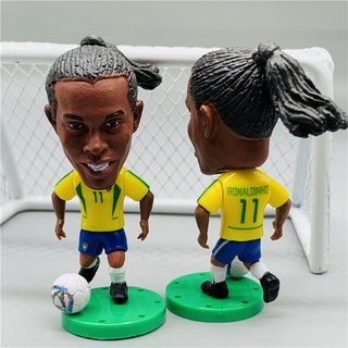 Soccerwe ฟิกเกอร์ตุ๊กตาฟุตบอล ความสูง 6.5 ซม. 2022 World Cup 11 Ronaldinho ขยับได้