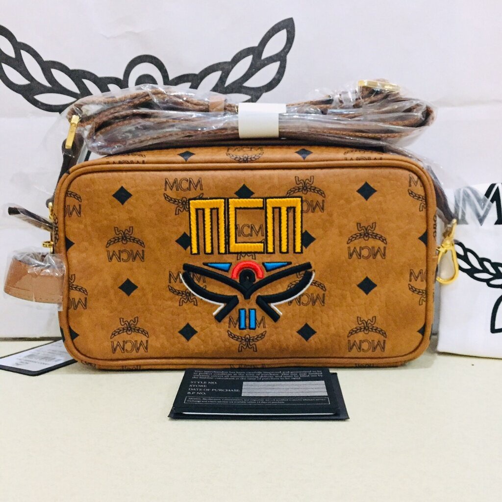 MCM Wash Bag In Visetos Original Green Approximately X X Cm 75 Cm To